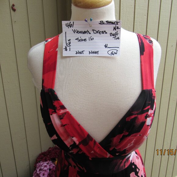 #461  WOMAN'S LONG FLORAL SUMMER DRESS BY S.SMART  (SIZE 16) - Picture 2 of 4